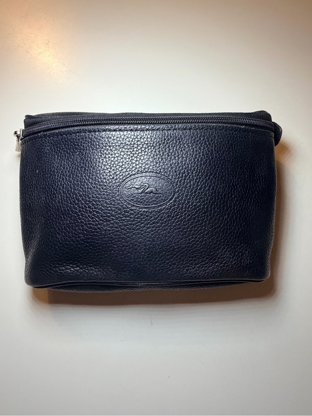 Longchamp Black Pebbled Leather Pouch / Belt Bag